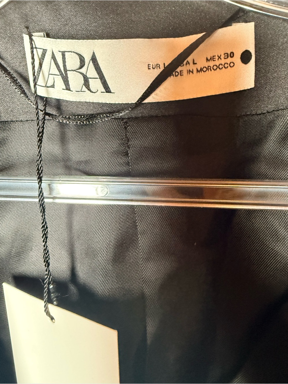 NWT Zara Black Velvet Blazer with Silver rhinestone Piping size Large - Picture 9 of 9